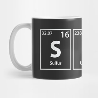 Surf (S-U-Rf) Periodic Elements Spelling Mug